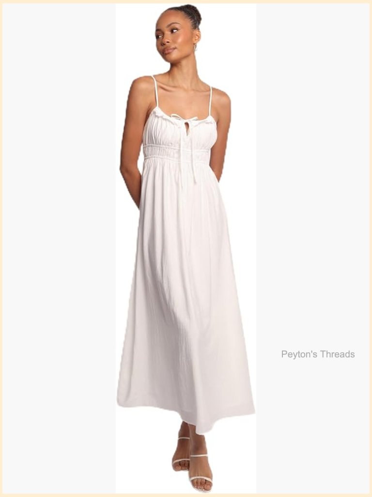 Petal & Pup Ceres Maxi Dress White Formal Adjustable Strap